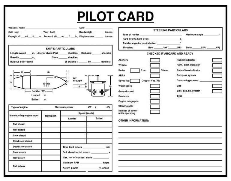 بطاقة المرشد البحري Pilot Card